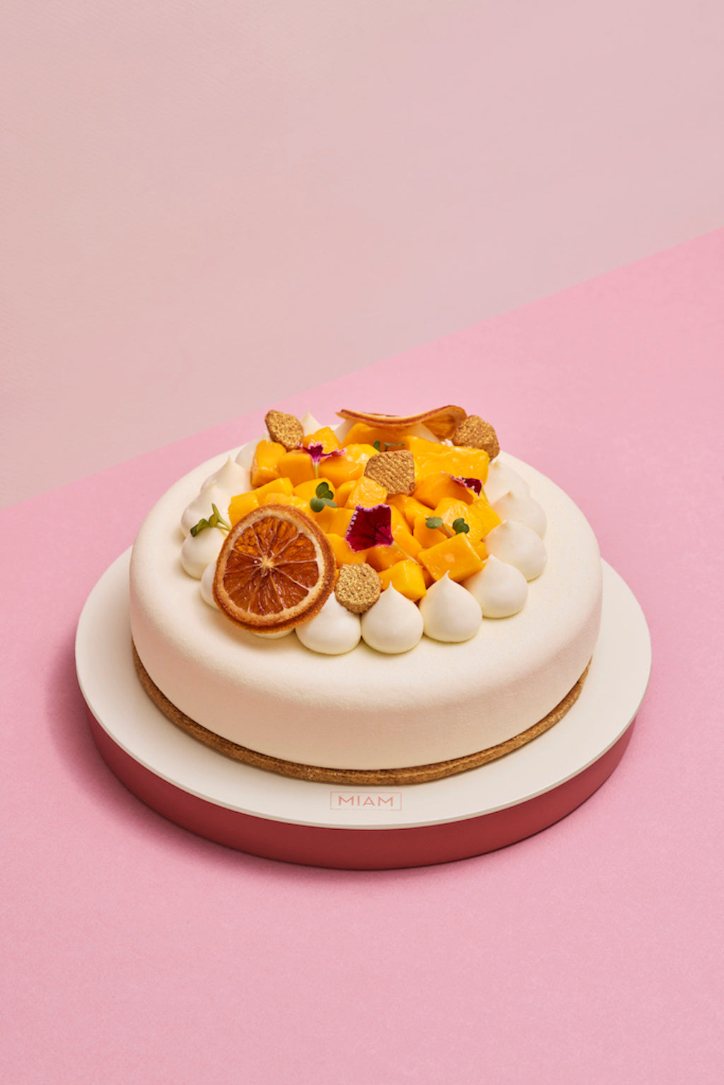 Eggless Vanilla & Fresh Mango Entremet