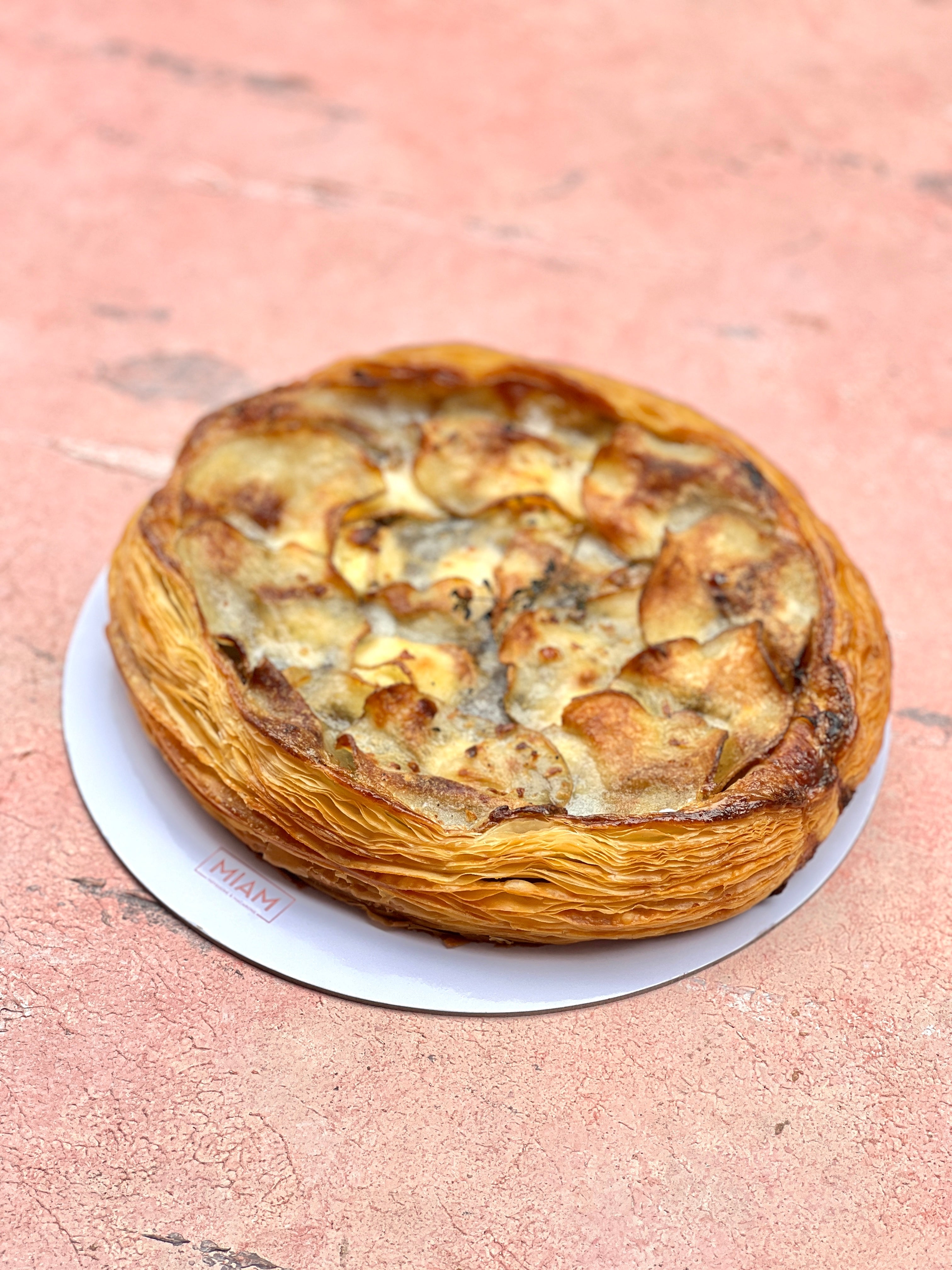 Potato, Cream Cheese & Onion Jam Puff Pie